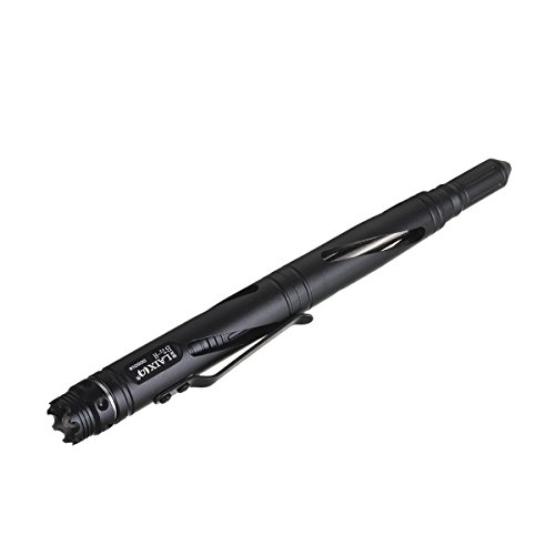 Laix B7.3 Multifunctional Tactical Pen with LED Flashlight, Emergency Glass Breaker, Ballpoint Pen for Self Defense, Outdoor Activities, Easy to Carry (Black)