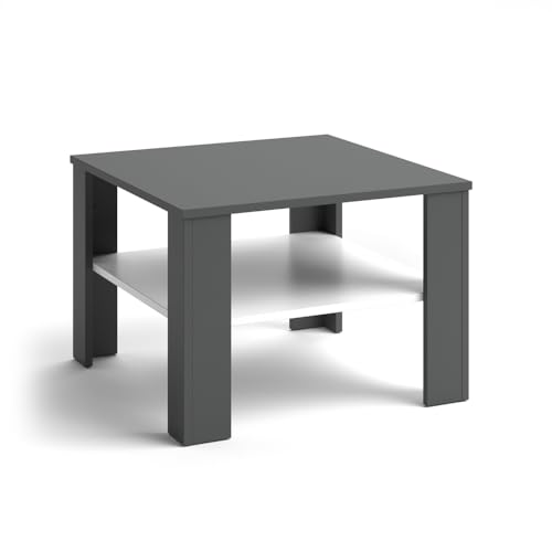 Vicco Couchtisch Homer, Anthrazit/Weiß, 60 x 60 cm
