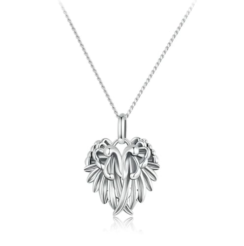 Pendentif plumes en argent 925 et chaîne en platine pour fête