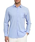 Casey Kevin Camicia Uomo Maniche Lunghe No Stiro Antipiega, Elegante Business Casual Camicie con Bottoni & Tasche, Regular Fit