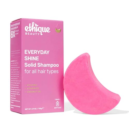 Ethique Everyday Shampoo Bar for soft, shiny hair with Vitamin C - Plastic-Free, Cruelty-Free, Vegan, 3.88 oz - Formerly Pinkalicious
