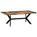 vidaXL Tavolo da Pranzo Robusto Stabile Stile Industriale Arredo Cucina Sala 200x100x75 cm in Legno Massello di Recupero Gambe in Acciaio