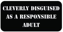(3) Cleverly Disguised As a Responsible Adult Funny Hard Hat/Helmet Stickers