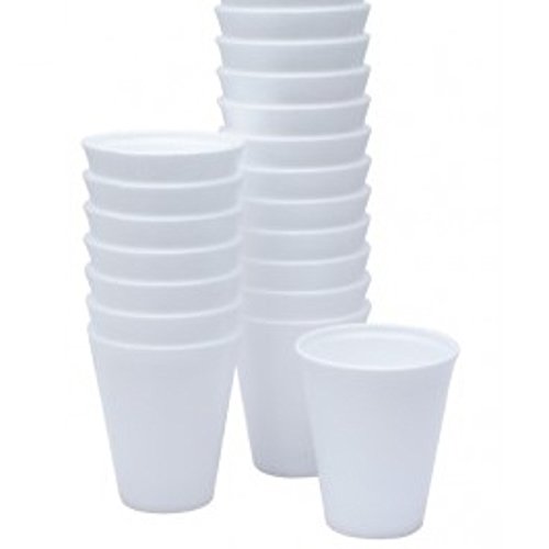 100 Small 7oz / 190ml White Polystyrene Foam Disposable Cups Beakers - Thermal Hot Cold Drinks Party Cafe Reuseable