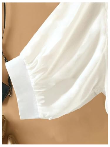 Women's Plus Size Knot Front Blouses Sheer Long Sleeve Collared Button Down Shirts Casual Dressy Tops3