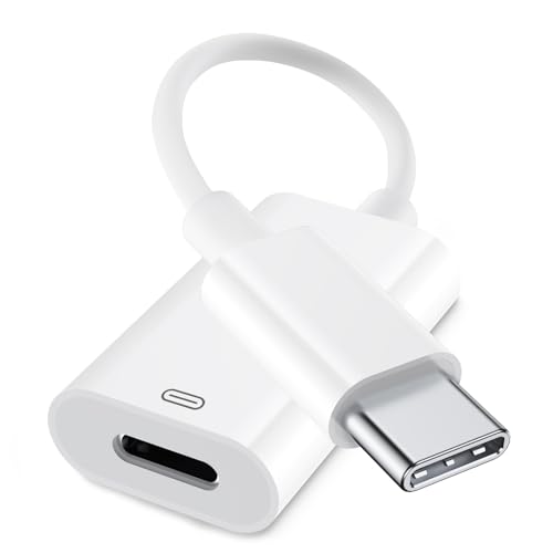 Denlane USB C to Lightning Headphone Audio Adapter, Support Charge & Data Transfer & Line Control, Female Lightning to USBC Male Wired Earbuds Adapter, Compatible with Apple iPhone 16-15 / USB-C iPad