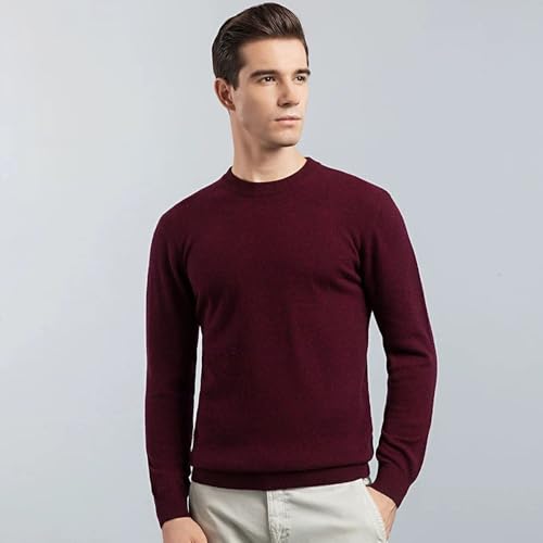 Men's Men's Round Neck Sweater Knitted Sweater Solid Color Casual Long Sleeved Sweater Pullover2
