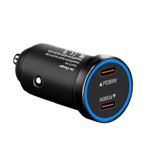 YIYI 60W 急速充電 シガーソケット PD30W&PD30W 車載充電器 USB カーチャージャー 12V 24V 車用 2ポート LED