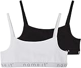 Dänisches Design NAME IT Mädchen Nkfstrap Short Top 2p Black Noos Bustier, Schwarz, 158-164 EU