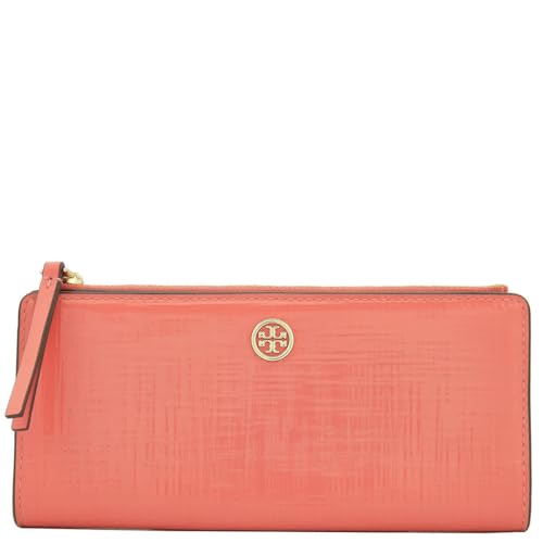 Tory Burch Coral Crush Patent Leather Robinson Zip Wallet