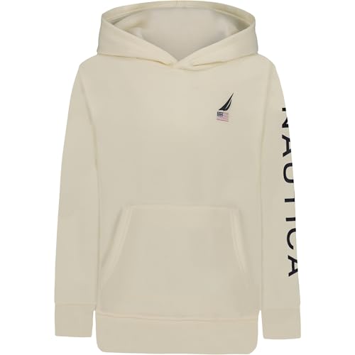 Nautica Boys' Long Sleeve Fleece Pullover Hoodie, Comfortable, Relaxed Fit