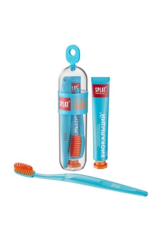 Splat Biocalcium Diş Macunu 25 ml + Diş Fırçası Seyahat Seti, Mavi