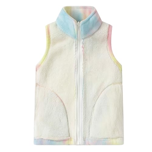 Image of LittleSpring Kids Fleece Vest with Fur Lined Zip Up Warm Thickening Winter Sleeveless Jacket