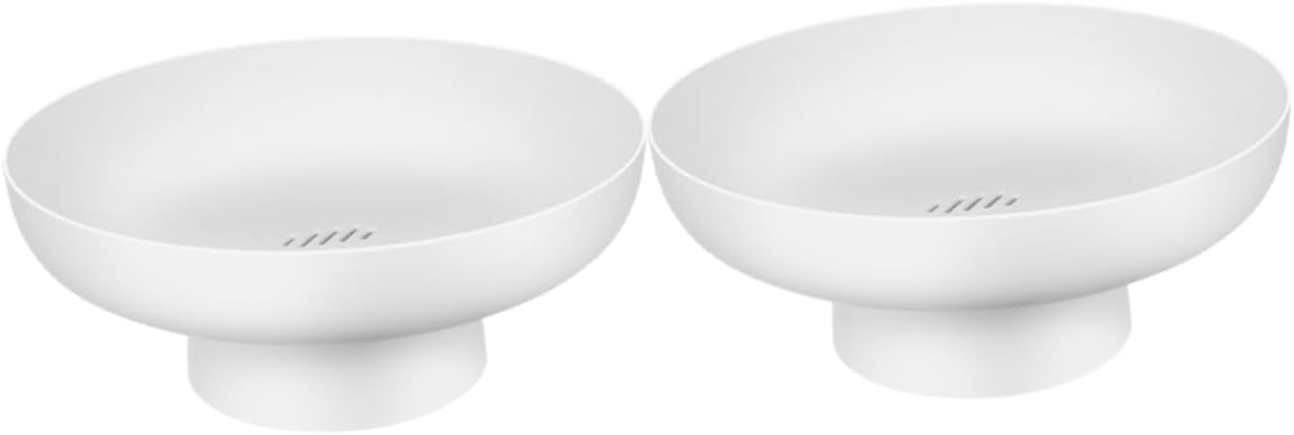 2pcs White Footed Fruit Bowl Decorative Raised Serving Bowl Kitchen Counter Snack Candy Display Stand for Home Table Centerpiece