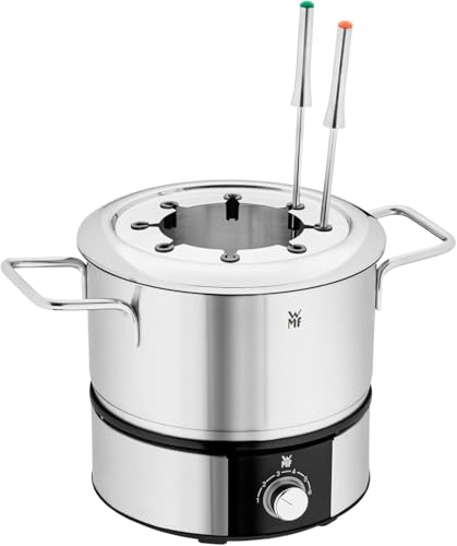 Foto von WMF Lono Fondueset für 8 Personen, Fondue elektrisch, 1400 W, Temperaturregulierung, Gabel-Halterung, Induktionstopf 1,2l, Hot Pot, edelstahl matt