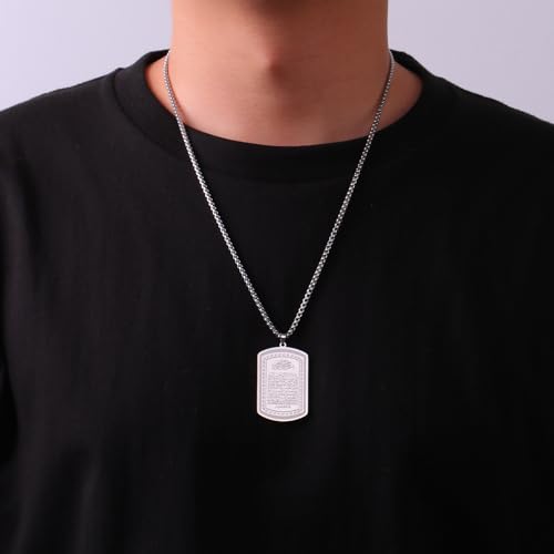 VASSAGO Islamic Allah Necklace for Men Women Stainless Steel Muslim Ayatul Kursi Necklace Islam Arabic Eid Ramadan Jewelry Gift2