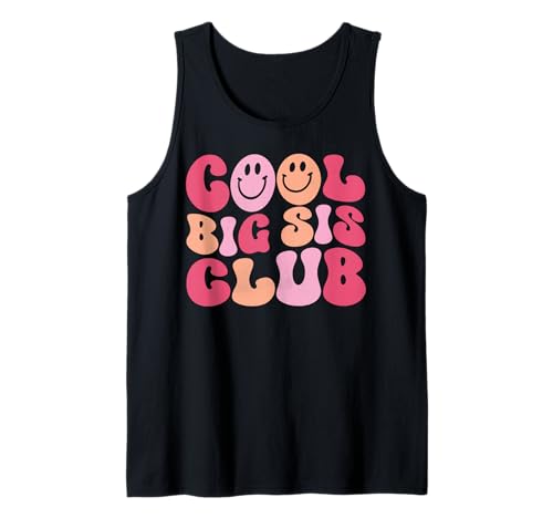 Cool Big Sis Club Mädchen Kunst - Retro Groovy Big Sister Familie Tank Top
