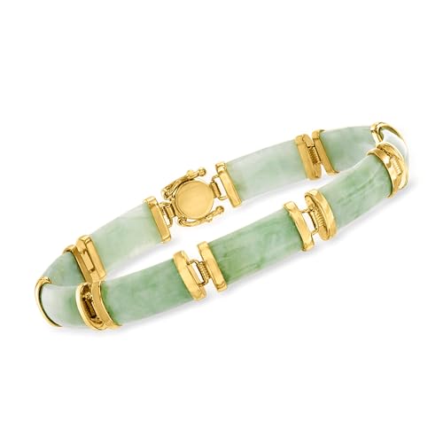Ross-Simons Jade Good Fortune Bracelet in 18kt Gold Over Sterling3