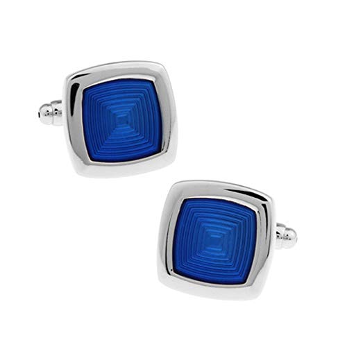 Mancuernillas cuadradas azules para hombre KnBoB