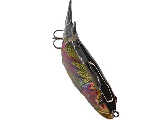 7" RF Glider Glide Bait Bass Musky Striper Fishing Big Lure Multi Jointed Shad Trout Kits Slow Sinking (Dark Stock Trout INJ) by REAL FISH - Image 5