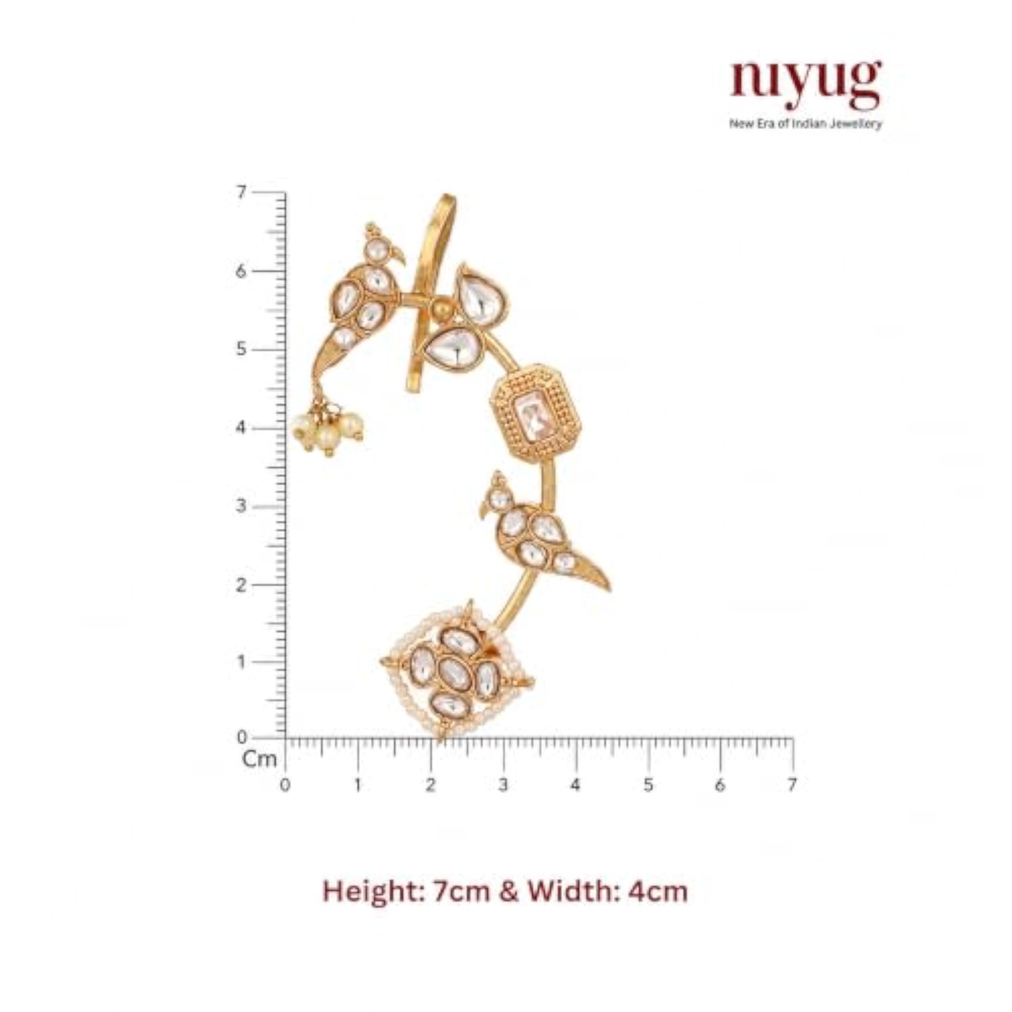 Women's 22K Gold Plated Adjustable Clip-On Ear Cuff Earrings