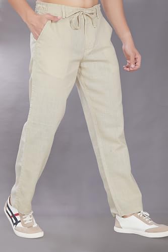 Image of DIVISIVE Men's Relaxed Fit Cotton Linen Blend Trousers