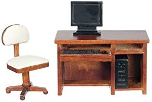 Dollhouse Miniature Office/computer Desk Set