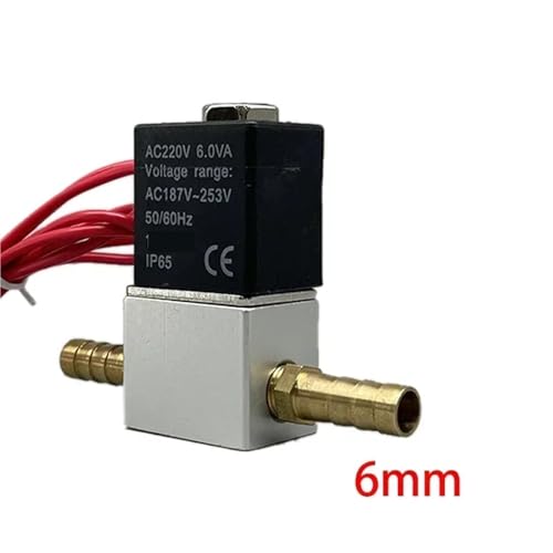 Electroválvula neumática normalmente cerrada con espiga de 6mm Barb 3