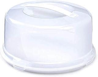 2 x Round Cake Box, Plastic, White