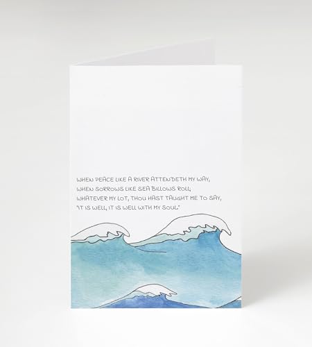 Image of Hymns By Hannah Watercolor Christian Hymn Notecards Gift Set, 4 Notecards w / Envelopes and Sticker Envelope Seals, 4 inchx6 inch Notecards, Blank Inside, Reprints of Original, Hand-painted Watercolor Art,