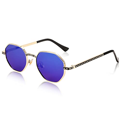FEISEDY Classic Sunglasses for Men Women Metal Frame Sun Glasses Trendy Polycon Square Shades UV 400 Protection B2963
