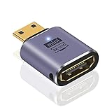 Poyiccot Mini HDMI to HDMI変換アダプタ 8K、48Gbps HDMI Mini-HDMI変換アダプタ、2.1 規格 ミニ hdmiオス-メス変換 延長アダプタ 対応3D, 8K@60hz, 4K, 2160P, 1080Pなどに,1個