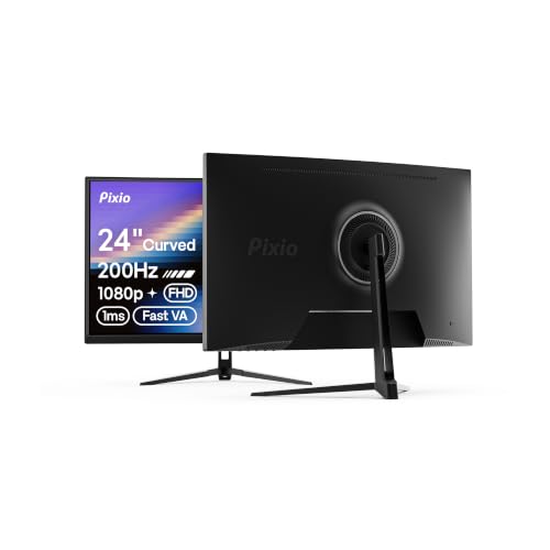 Image of Pixio PXC248 Wave 24 inch 200Hz Refresh Rate FHD 1080p Resolution 1500R Curve Fast VA Panel 1ms GTG Response Time Adaptive Sync HDR Curved Gaming Monitor