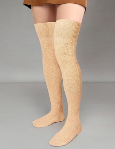Women Thigh High Socks Extra Long Cotton Knit Warm Thick Tall Long Boot Stockings Leg Warmers
