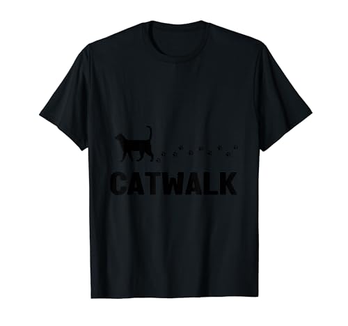 Catwalk - Katze als Model auf dem Laufsteg T-Shirt Catwalk - Katze als Model auf dem Laufsteg T-Shirt