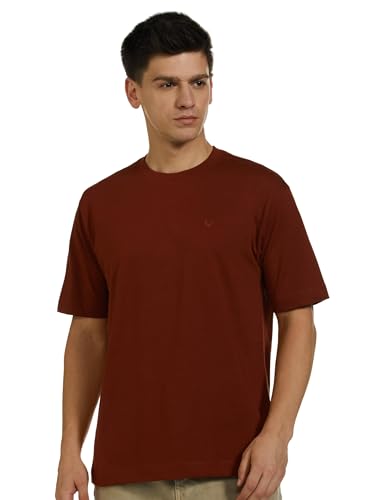 Image of Allen Solly Men's Cotton T-Shirt | Drop Shoulder | Back Print | Regular Fit | Casual Streetwear Style