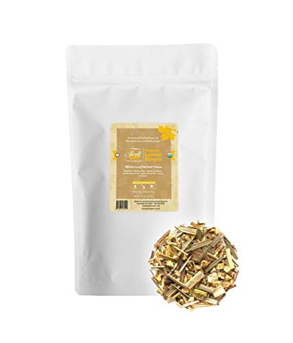 Heavenly Tea Leaves Organic Lemon Ginger, Bulk Loose Leaf Herbal Tea, 1 Lb. (Approx. 200 Servings) - Naturally Caffeine Free, Fights Inflammation, Immunity Boosting, Perfect Hot or Iced!