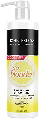 John Frieda Sheer Blonde Go Blonder Blonde Shampoo, Gradual Lightening Shampoo, with Citrus and Chamomile, featuring our BlondMend Technology, 16 oz
