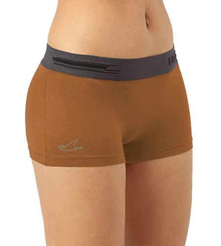 Image of FREECULTR Antibacterial Micro Modal Boy Shorts for Women | Long Panty | Boxer for Girls- Pack of 2 (Bourbon Yellow, Trippy Violet)