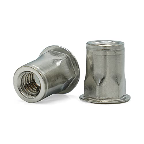 M6-1.0 Metric Half Hex Low Profile Head Rivet Nut - 18-8 Stainless Steel (25)