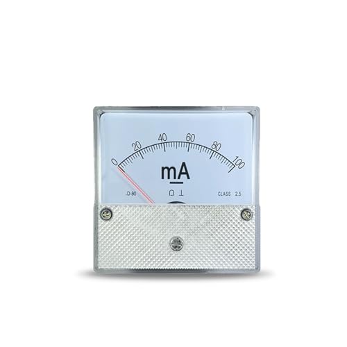 Milliampèremètre DC 100mA SD80 avec pointeur analogique encastrable 80x80mm