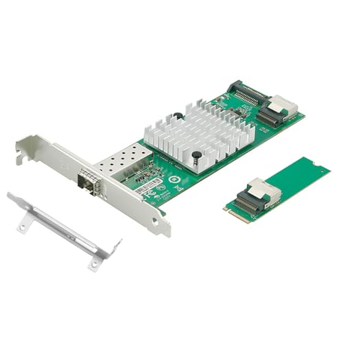 Tarjeta adaptadora de red M.2 (clave M) a 10G SFP+, interfaz PCIe 2.0 x4 con chip 82599EN, puerto único 10 gigabit para servidor, router y NAS, compatible con Windows, Linux y VMware miniatura 1