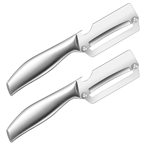 POPETPOP Pelador de Cocina Abridor de Botellas 2piezas de Acero Inoxidable Portátil y Ahorro de Espacio para Patatas y Tapas de Bebidas en Cocinas Pequeñas y Camping