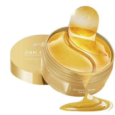 Manthan Enterprise 24K Gold Under Eye Patches Hydrogel Eye Masks with Collagen for Dark Circles, Puffiness & Wrinkles Cooling Gel Pads for Women Anti-Aging Eye Treatment(60PCS)-image-22