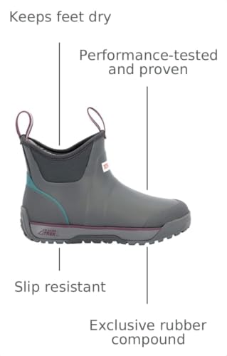 Image of XTRATUF 6 inch Women's Ice Fleece Lined Ankle Deck Boot - 100% Waterproof Rubber Footwear for Snow & Rain - Faux Shearling Lining - Slip-Resistant Outsole
