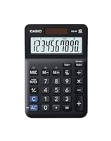 Casio Tischrechner MS-10F, 10-stellig, Steuerberechnung, Währungsumrechnung, Vorzeichenwechsel, Solar/Batteriebetrieb