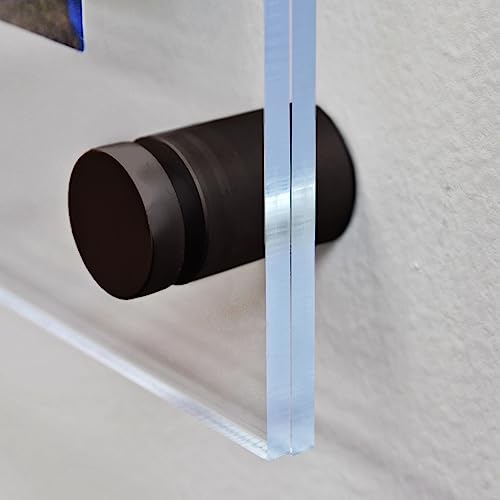 Cadre mural flottant en acrylique luxe noir double panneau d'affichage - 7