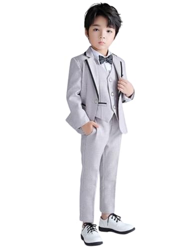 Costume trois pièces brillant pour garçon ensemble veste gilet et pantalon de cérémonie