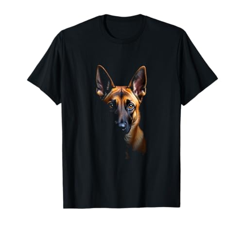 Faccia Malinois Cane Malinois Belga Nero Maglietta