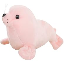zhidiloveyou Seal Plush Stuffed Animal Pink Cute Toy Pillow Kawaii Doll for Kids, 11.8 inch